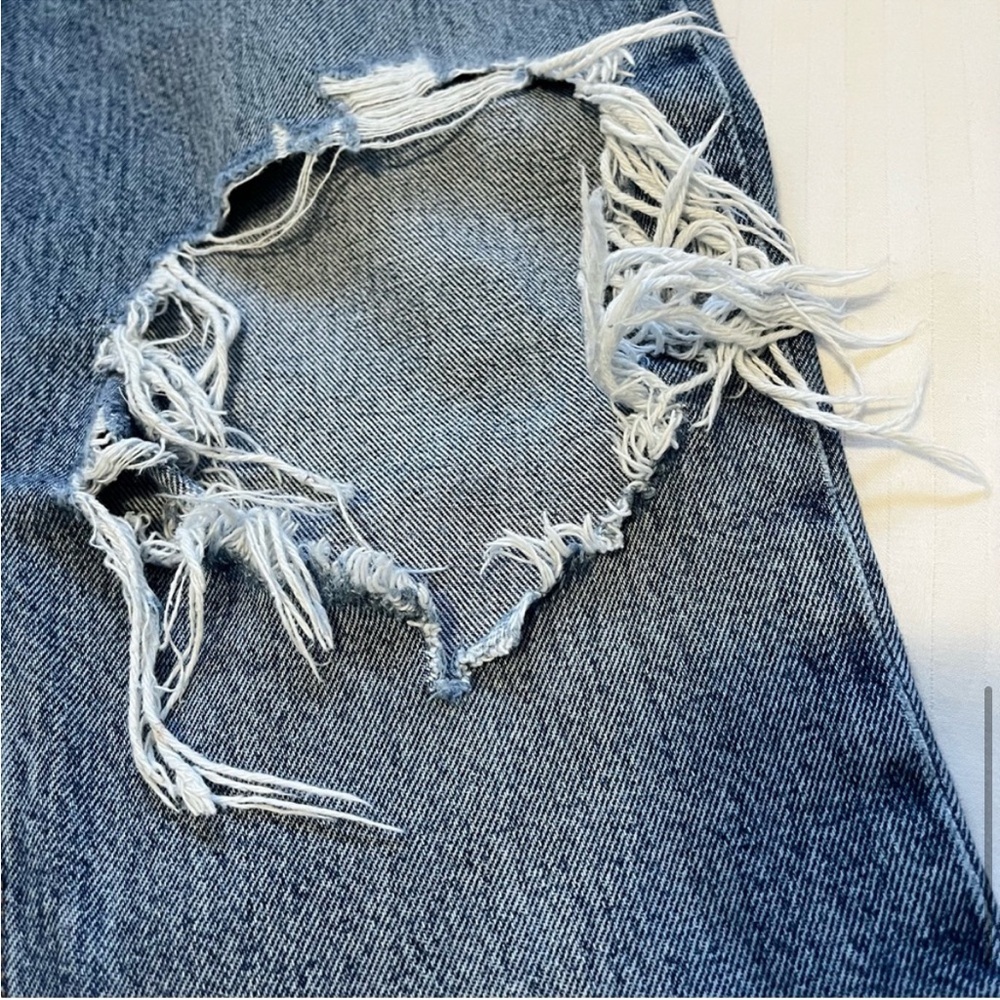 Agolde Lana Distressed Straight-Leg Jeans Backdrop Blue size 28 - Picture 9 of 16